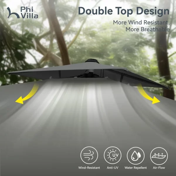 9'x 12' Large Patio Umbrella, Outdoor Aluminum Cantilever Umbrella - Image 4