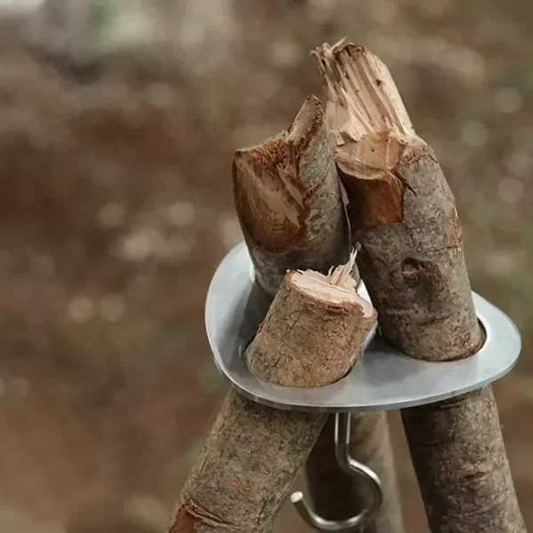 Portable Detachable Outdoor Barbecue Tripod Hanging Rack Campfire Grill Pot Triangle Stand Set - Image 2
