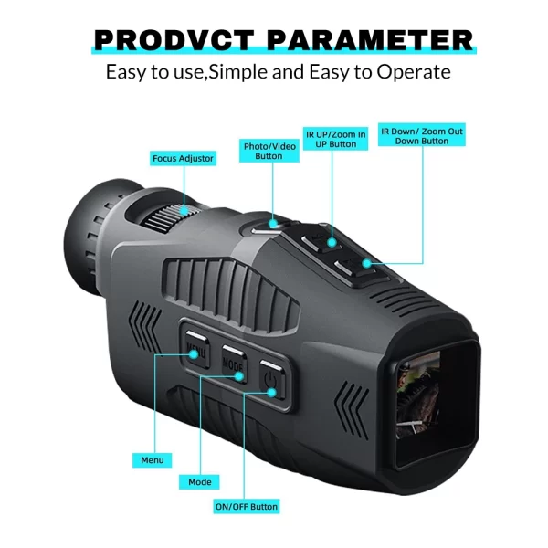 1080P Night Vision Monocular 5x Digital Zoom Goggles Infrared Telescope Mini Pocket Binoculars - Image 6