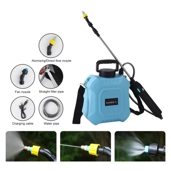5L/8L Garden Electric Sprayer Backpack Sprayer with Shoulder Strap Telescopic Wand 2 Nozzles Battery Powered Sprayer - Image 17