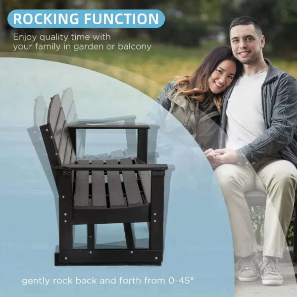 2-Person Outdoor Glider Bench Patio Double Swing Rocking Chair - Image 5