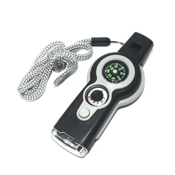7 in 1  Survival Emergency Tool Whistle Compass Thermometer Magnifier Flashlight - Image 8