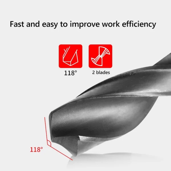 Twist Drill Bit 1PC 12mm-40mm 1/2" inch Dia Reduced Shank HSS Twist Drill Bit 12/13/14/15/16/17/18/19/20/21/22/23/24/25/26/28/30 - Image 2