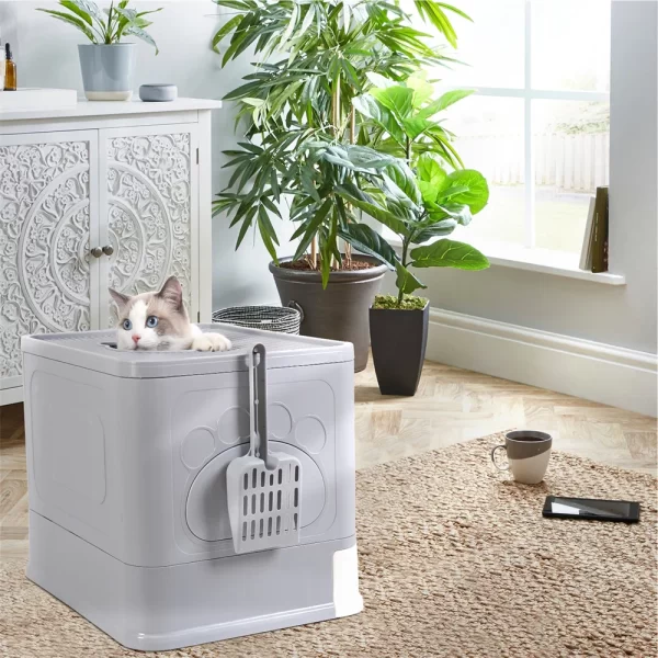Large Hooded Cat Litter Box Tray Drawer Type - Image 12