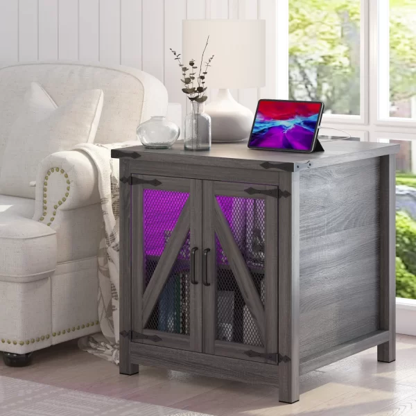 24" Farmhouse End Table, Large Sofa Side Table - Image 9
