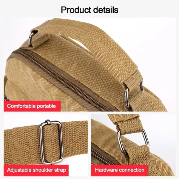 Multi Pockets Men Shoulder Bags Creative Tote Canvas - Image 16