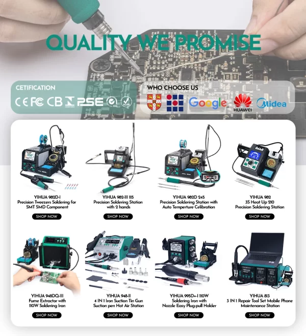 YIHUA 8786D Soldering Iron Hot Air Soldering Station Tool Welding Station - Image 11