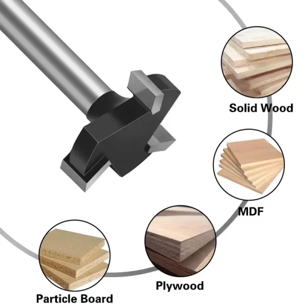 1/4 Shank Woodworking Milling Cutter T Shaped Slotting Cutter - Image 2