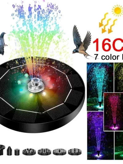 Fountain Light 7 Colors LED Light Solar Fountain Light Rotating Fountain