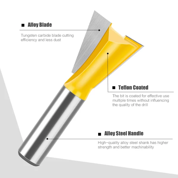 1Pcs 6mm 12mm Shank Dovetail Joint Router Bits Set Dovetail Joint Router Bits Set - Image 30