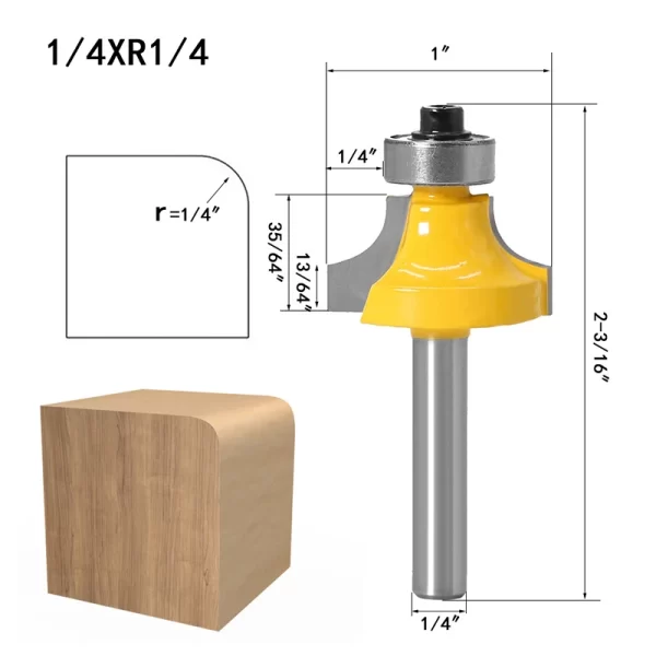 1/4-Inch Shank Roundover Edging Router Bit Set - Image 4
