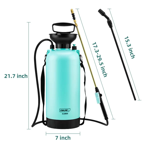 Deli 8L Garden Pressure Sprayer,Durable and Adjustable Spraying Tool - Image 10