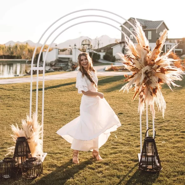 Large White Wedding Arch Stand 3 Layer - Image 3
