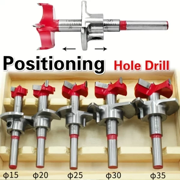 Woodworking Hole Opener Set Positioning Hard Alloy Flat Wing Drill Adjustable Hinge Hole Expander 15-35mm