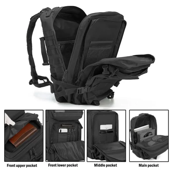 45L/25L Tactical Backpack Men's Travel Large Capacity Rucksacks - Image 3