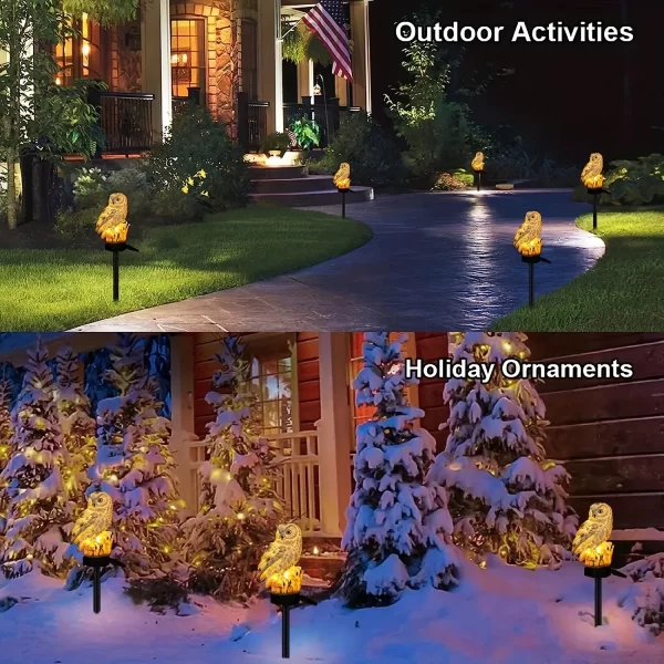1 PC Outdoor Owl Statue Lamp Solar Powered LED Outdoor Lighting - Image 4