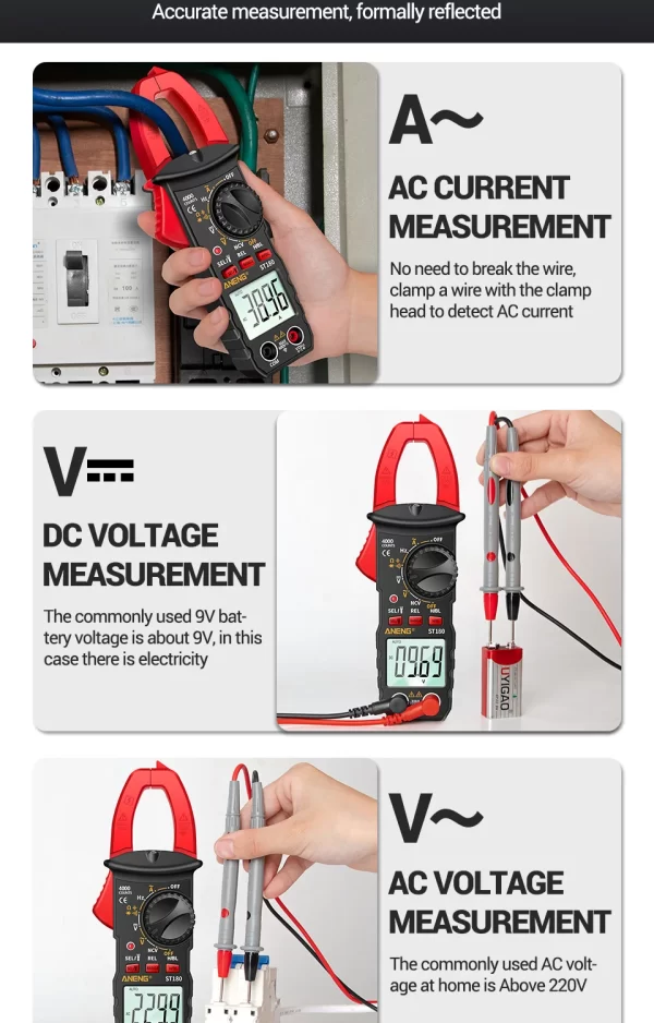 ANENG ST180 AC Current Clamp Meter - Image 13