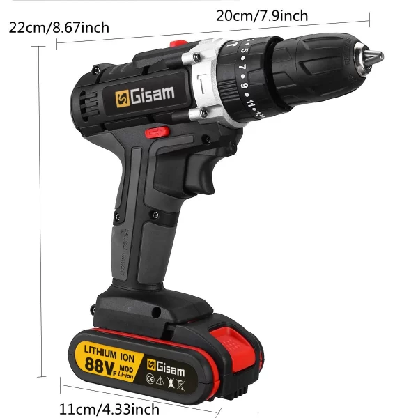 21V Cordless Impact Drill Electric Screwdriver Electric Hammer Drill - Image 6