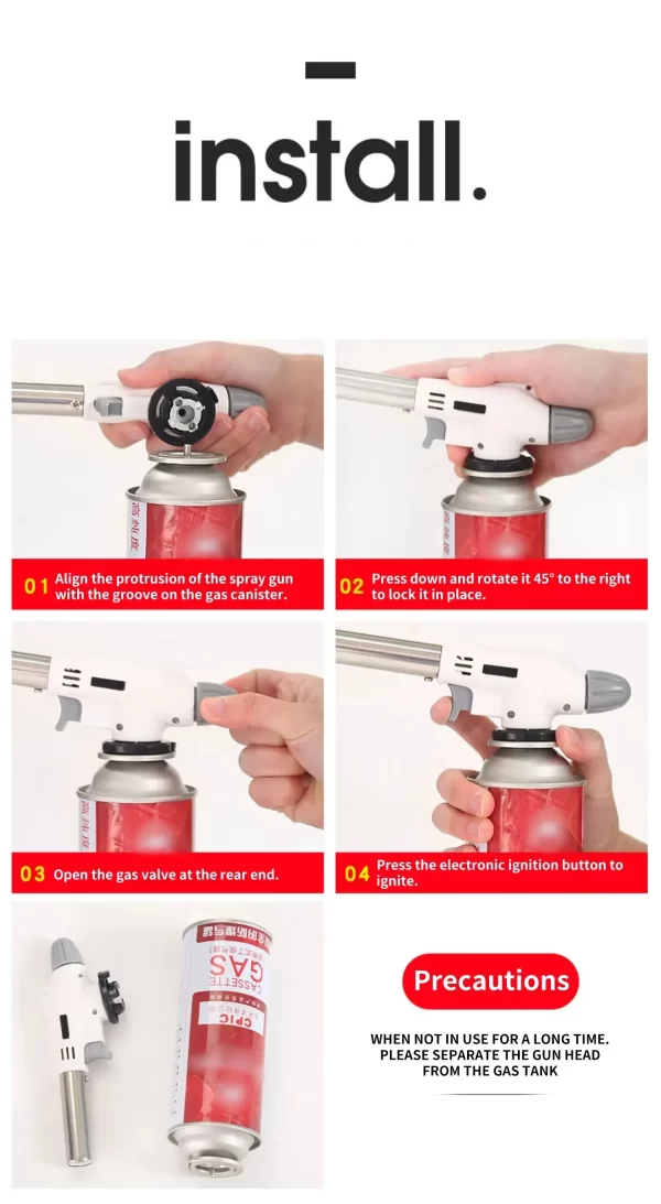 Portable Metal Flame Gun Butane Gas Welding-Burner Welding Gas Burner Flame Gas Torch Flame - Image 17