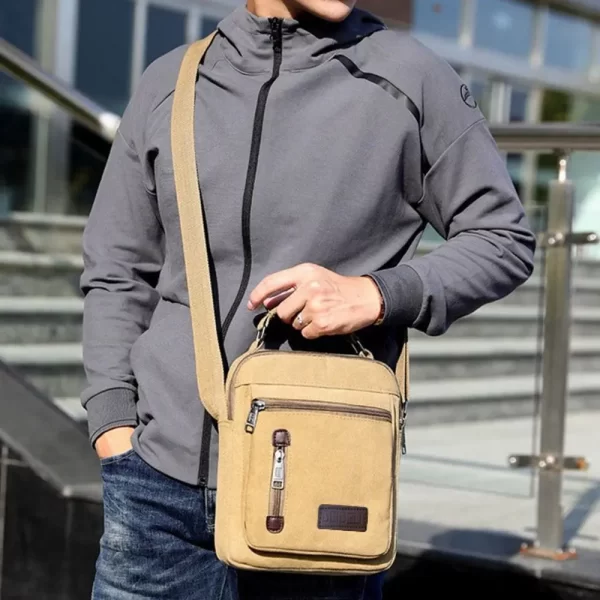 Multi Pockets Men Shoulder Bags Creative Tote Canvas - Image 23