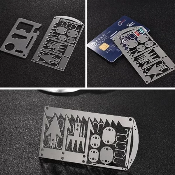 Outdoor Camping Outdoor Multifu Equipment Survival Tools Stainless Steel Card - Image 10