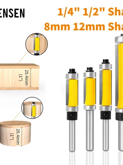 1PC Flush Trim Bit With Double Bearing Router Bit Woodworking