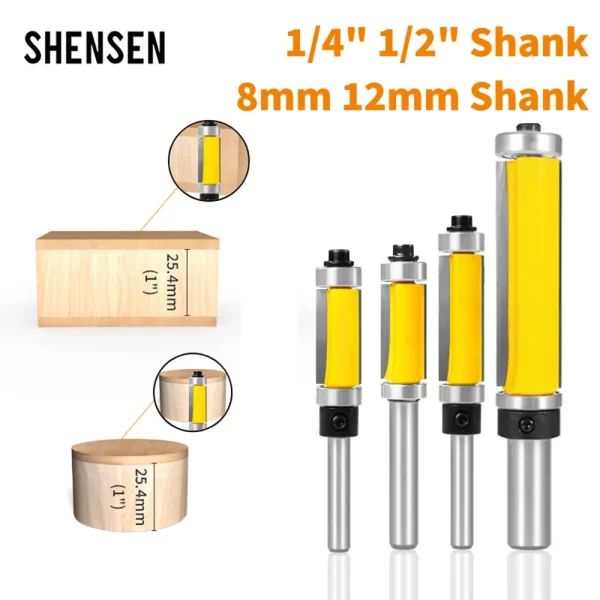 1PC Flush Trim Bit With Double Bearing Router Bit Woodworking