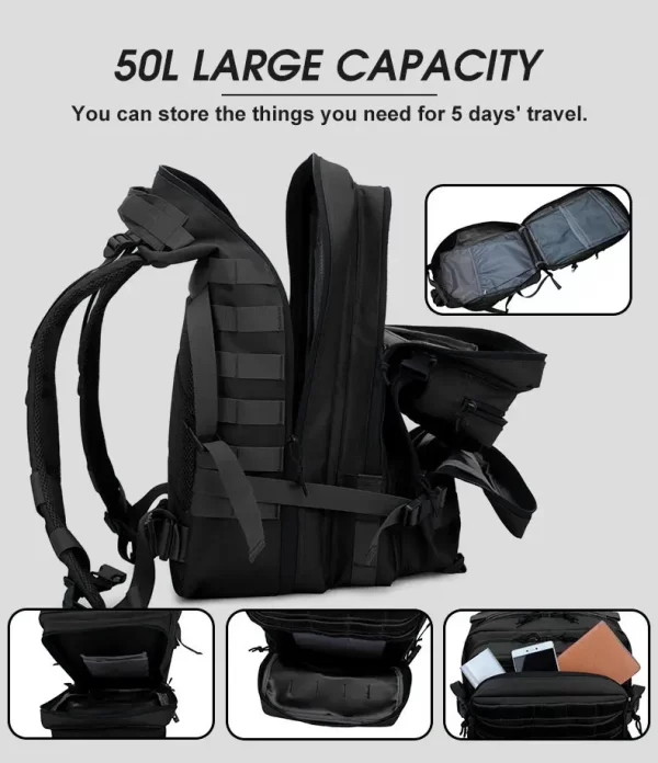 45L/25L Tactical Backpack Men's Travel Large Capacity Rucksacks - Image 20