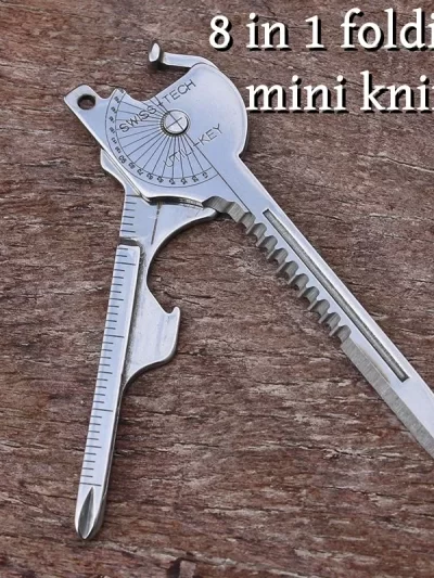 Survival Folding Tool Kit - 8-in-1 Camping Multi-Function Keychain