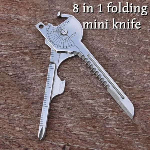 Survival Folding Tool Kit - 8-in-1 Camping Multi-Function Keychain