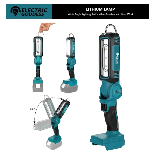 Electric Goddess Cordless Lighting Light Portable Flashlight Outdoor LED Camping Tool Adapted Makita/Dewalt/Milwaukee Battery ﻿ - Image 7