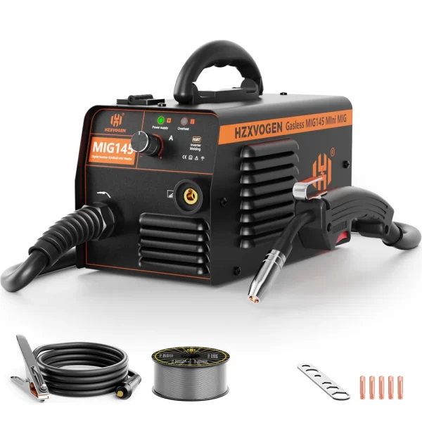 HZXVOGEN 145A Non-Gas Semi-automatic Welding Machine W/ Flux Core Wire MIG Welder Tool - Image 7