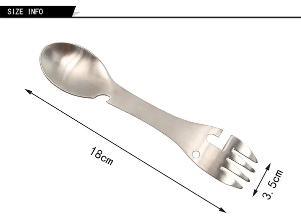 Outdoor Survival Tools 5 in 1 Camping Multi-functional EDC Kit Practical Fork Knife Spoon Bottle/Can Opener - Image 11