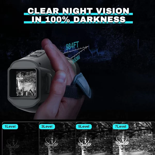 1080P Night Vision Monocular 5x Digital Zoom Goggles Infrared Telescope Mini Pocket Binoculars - Image 3