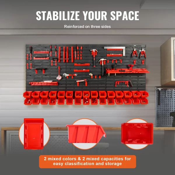 VEVOR Wall Mounted Storage Bins 30/48-Bin Parts Rack Organizer - Image 4
