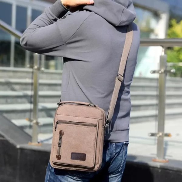 Multi Pockets Men Shoulder Bags Creative Tote Canvas - Image 21