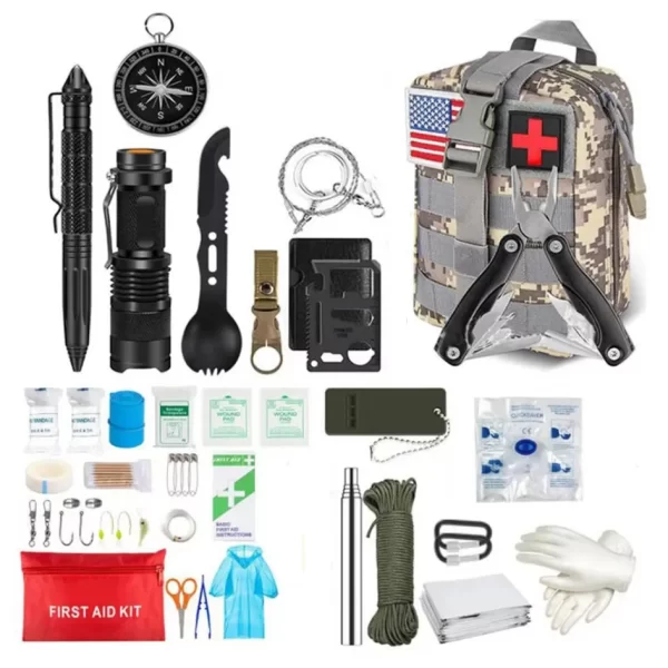 Survival First Aid Kit Survival Full Set Molle Outdoor Gear Emergency Kits Trauma Bag