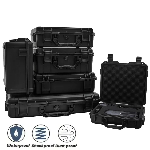 1pc Universal Portable Plastic Tool Box With Foam Insert Waterproof