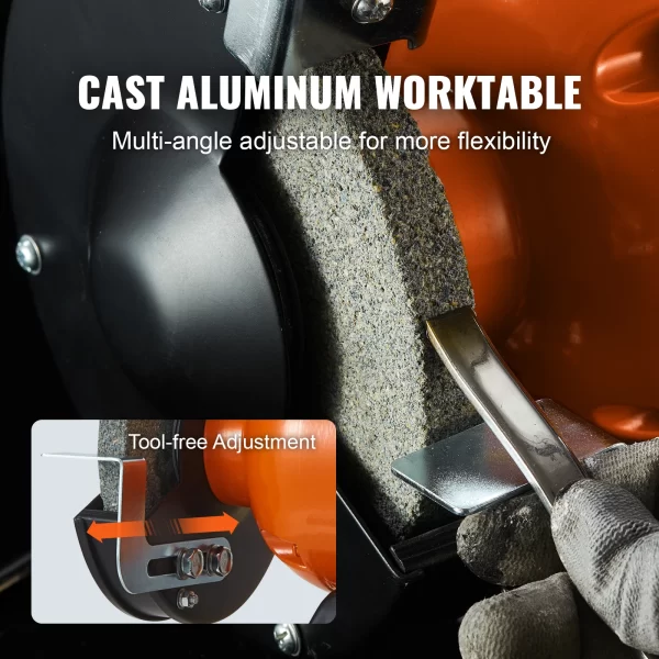SucceBuy 6In Bench Grinder with 2.1A Brushless Motor Single Speed Table Grinder - Image 5