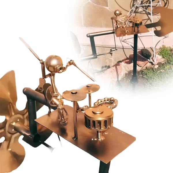 2025 New Metal Drummer Windmill Statue - Image 7