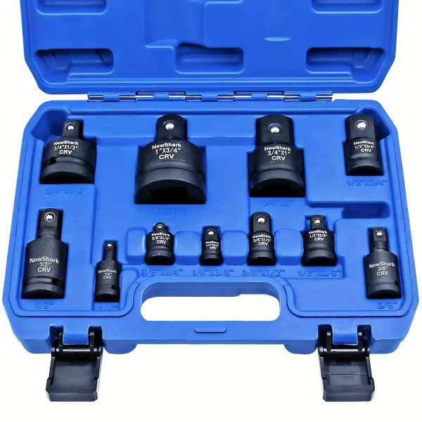11pcs Impact Adapter and Reducer Set and Universal Joint Swivel Socket Adapter Set,1/4"3/8"1/2"3/4"1"