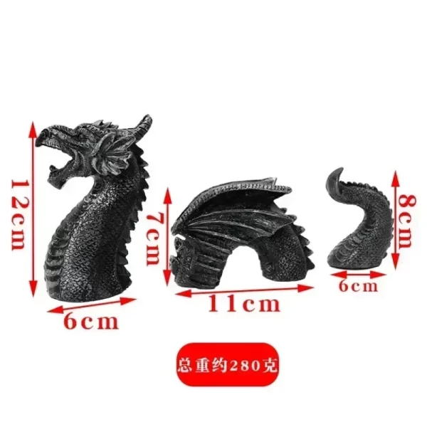 Solar Powered Outdoor Garden Dragon Statue Lovely Meditation Resin Crafts - Image 27