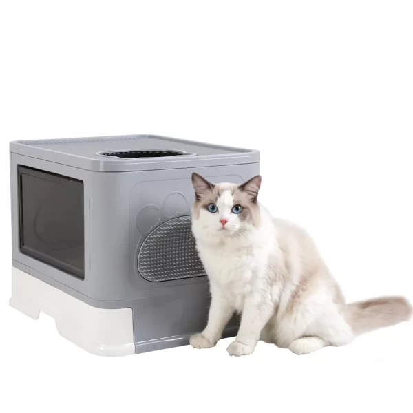 Large Hooded Cat Litter Box Tray Drawer Type - Image 14