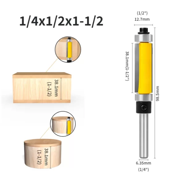 1PC Flush Trim Bit With Double Bearing Router Bit Woodworking - Image 11