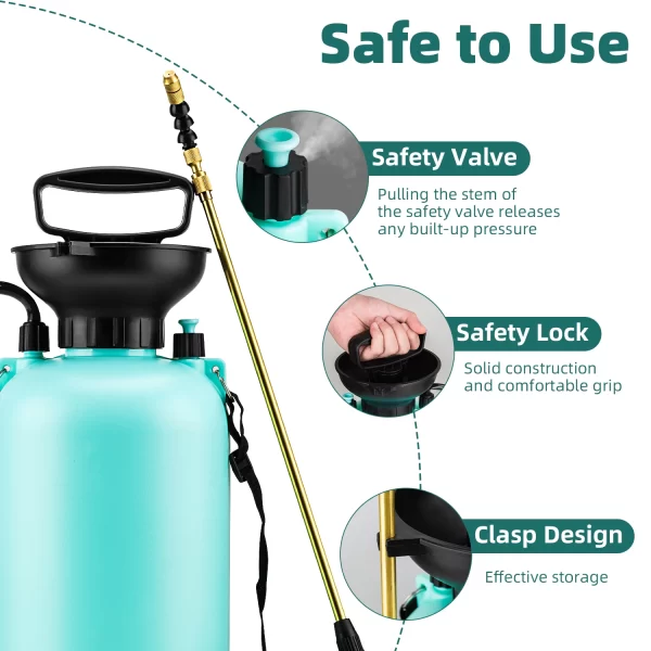 Deli 8L Garden Pressure Sprayer,Durable and Adjustable Spraying Tool - Image 6
