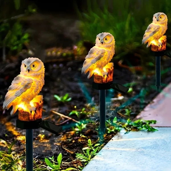 1 PC Outdoor Owl Statue Lamp Solar Powered LED Outdoor Lighting - Image 5