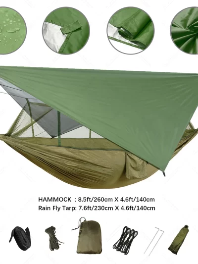 Hammock With Mosquito Net And Rain Tent