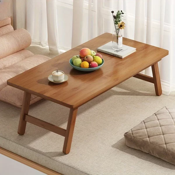Versatile Foldable Coffee Table - Brown, Bamboo Top