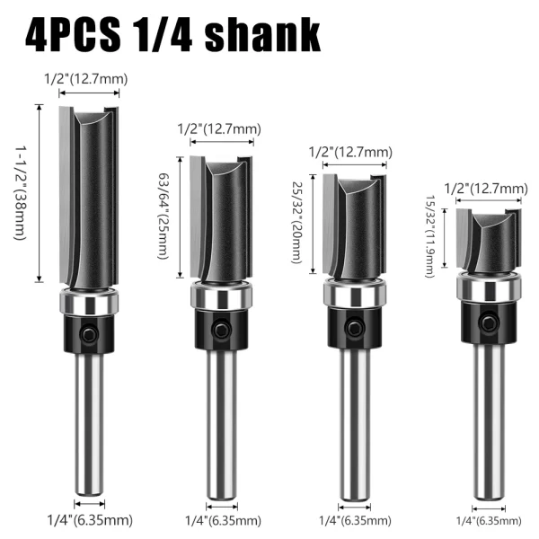 1pc 6mm 1/4"Shank Bearing Straight Router Bit - Image 13