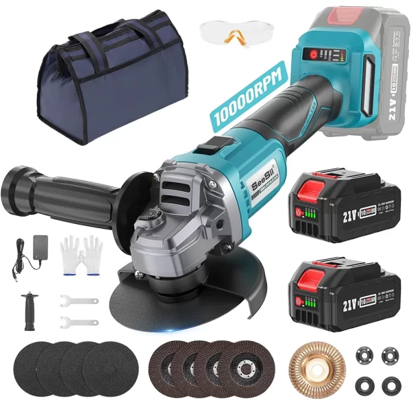 SEESII 21V Brushless Angle Grinder 125mm Cordless Cutting Polishing Machine Electric Li-ion Power Tools for Makita 18v Battery - Image 7